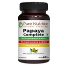 Pure Nutrition Papaya Complete - 60 gélules (supporte l'immunité et la digestion des plaquettes) Chaque gélule contient 500mg Carica Papaya Fruit et extrait de feuille. Sans gluten