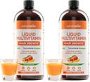 NatureWise Liquid Multivitamin Haarwachstum für Frauen & Männer + Tocogaia® für Haarwachstum & Hautelastizität Unterstützung + Biotin, Vitamin D, E, B - Zuckerfrei, Vegan - 30 fl oz, (Paket von 2)