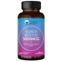 Vitamin World Super Biotin 5000 mcg. 120 Kapseln, B Vitamin, Haare, Haut und Nägel, Rapid-Release, glutenfrei
