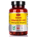 FAMILI+ 180 Tage veganes Vitamin D3+K2 Softgel mit Coconut MCT Oil | 2000IU Pflanzenquelle Vitamin D3 + 100 mcg Vitamin K2 MK-7 | für Knochen, Muskel, Immun, Zähne & Herzgesundheit | 100% vegane No-Gelatine