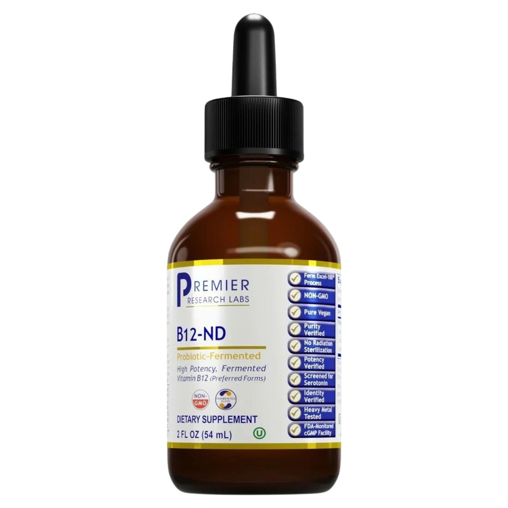 Premier Research Labs B12-ND - Vitamin B12 Flüssigkeit, B12 Sublingual, B12 Vitamine, B12 Tropfen, B-12 Tinkture mit Methylcobalamin, Adenosylocobalamin, Hydroxcobalamin, 1000 mcg B12 Pro Serving - 2 Fl Oz