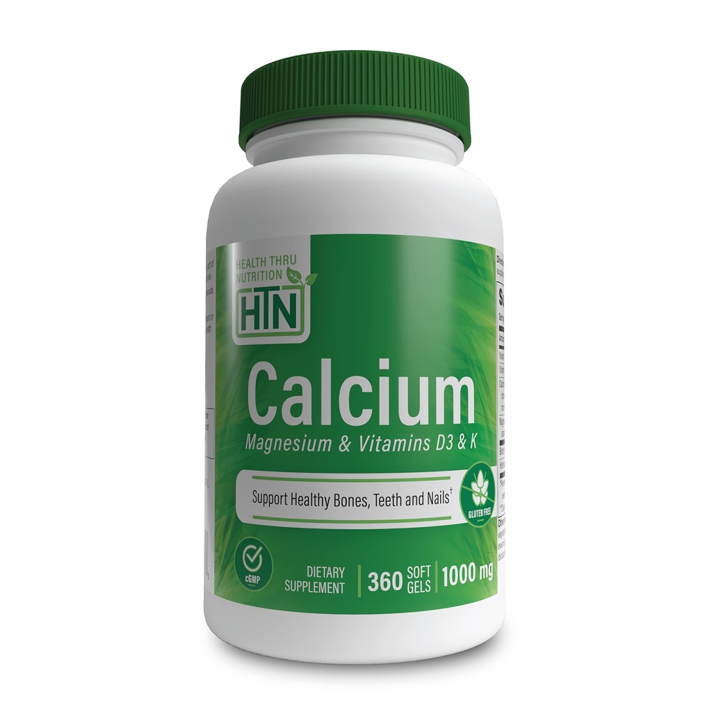 Health Thru Nutrition Calcium 1000mg und Magnesium 400mg mit Vitamin D3 & K 360 Softgels (4 Monate Versorgung)