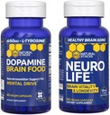 NATURAL STACKS NeuroLife + Dopamine Brain Food Bundle - unterstützt Mental Drive & Brain Longevity* - 120 Gesamtkapseln
