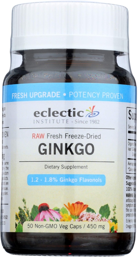 Eklektischer Ginkgo 450 Mg Fduv mit Glas, Blau, 50 Count