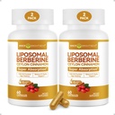Liposomales Berberin mit Ceylon-Zimt - High-Absorption Berberin Supplement, GLP-1 Friendly, Natural Body Balance Support - Hergestellt in den USA, Labor getestet, Nicht-GVO, 120 Veg Kapseln