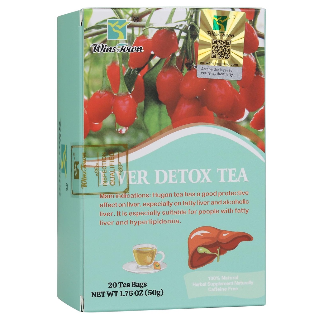 Thé de désintoxication du foie - Thé à base de plantes pour le foie gras et le foie alcoolique, nettoyage et réparation naturels, 20 sachets de thé