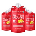 Designer Wellness Protein Smoothie, Real Fruit, 12g Protein, Low Carb, Zero Added Sugar, Gluten-Free, Non-GMO, Keine künstlichen Farben oder Flavors, Erdbeer Banana, 12 Count