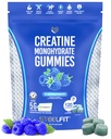 SteelFit Creapure Creatin Monohydrat-Gummi für Männer und Frauen, Blue Raspberry - Gym Workout Nahrungsergänzungsmittel für Muskelaufbau, Gehirngesundheit und Kraftaufbau Nahrungsergänzungsmittel, 120 Gummis