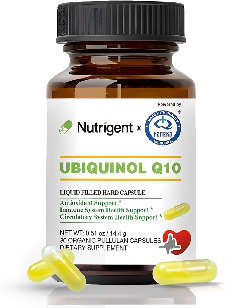 Ubiquinol CoQ10 50 mg, flüssige gefüllte organische Kapseln, hohe Absorption Coenzym Q10 Ergänzungen, Antioxidans für Herz-Gesundheit & Energie-Produktion, 30 Zähler