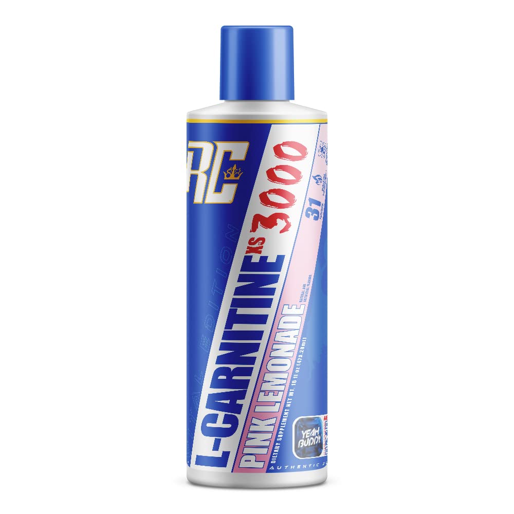 Ronnie Coleman Série Signature L-Carnitine XS 3000 Liquide, acides aminés Métabolisme et soutien de la force musculaire maigre, sans stimulant, sans sucre, sans glucides zéro, citronnade rose, 16 Oz
