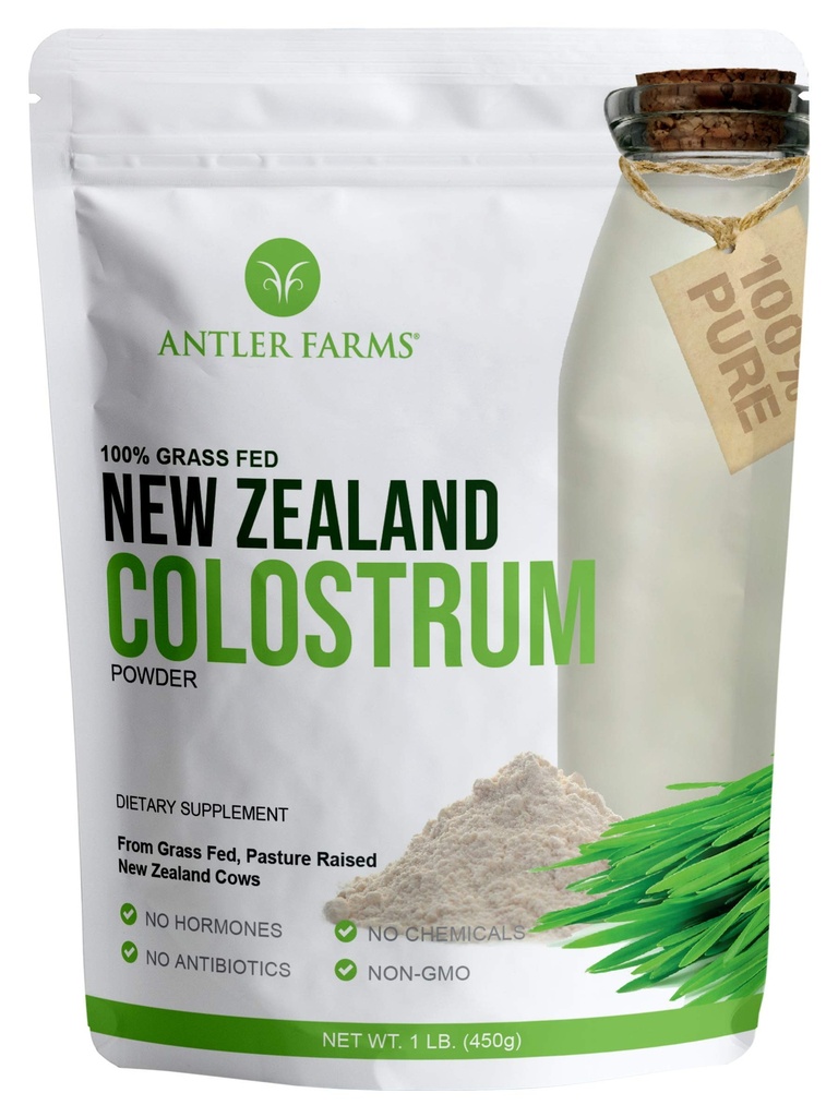 Geweihfarmen 100% reines Neuseeland Colostrum, 30 Servierungen, 1 lb - Gras Fed, Weide Raised, Clean Sourced, Cold Processed, Uniluted, High IgG Content