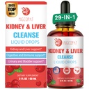 Kidney and Liver Cleanse Detox & Repair Drops, Cranberry und Milk Thistle Supplement mit Artichoke, Astragalus, Pferdeschwanz – Natürliche Kräuter für Leber, Niere, Urinary Tract, Blase, 60ml