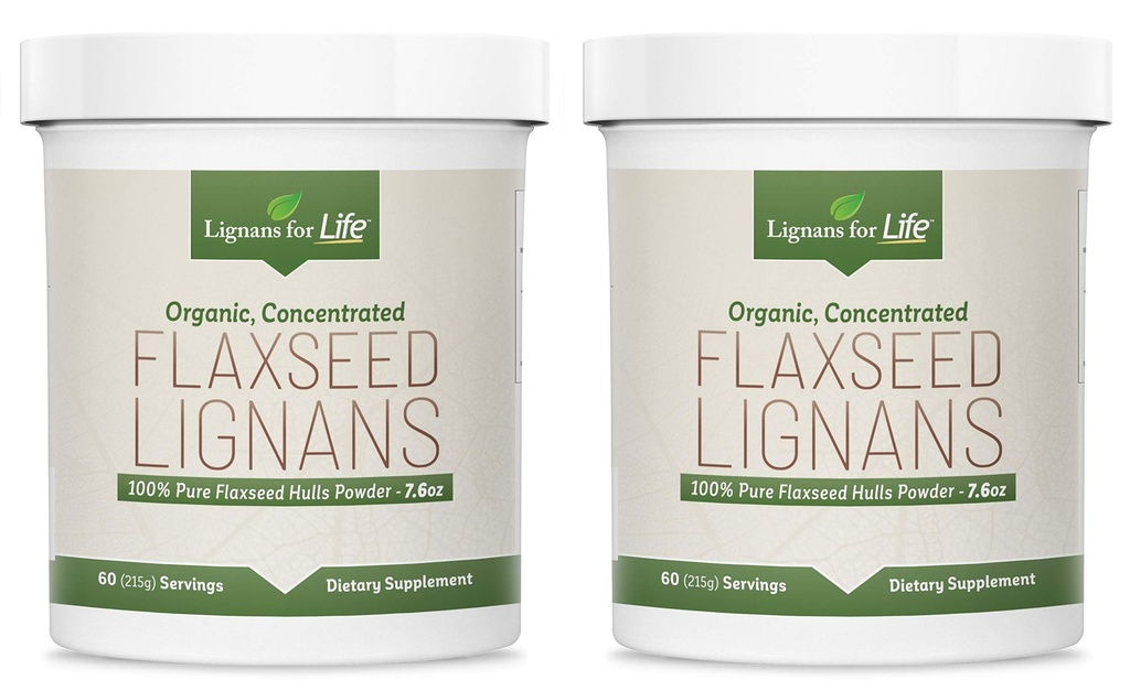 Lignans for Life - Natural Bulk Ground Flaxseed Powder - Omega 3 & 6 Fettsäuren Gefüllte hochfaserige Antioxidantien - Unterstützt gesundes Herz und Haar, gesundes Immunsystem - 60 Servierungen 80mg pro Tab, 2 Pack