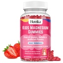 Gommies de magnésium pour les enfants - Citrate de magnésium + Vitamine B6 & D3 - Grande dégustation pour les enfants Gommies de magnésium calme pour la santé des os et des muscles Nerve pour les enfants Bien-être, Fraise végétalienne Flavor 60 Comte