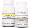 Integrative Therapie Bundle mit aktivem B-Komplex, 60 Kapseln & Vitamin D3 125 mcg, 90 Chewables - Aktives B-Komplex zur Unterstützung von Energiemetabolismus* - Vitamin D3 zur Unterstützung von Knochengesundheit*
