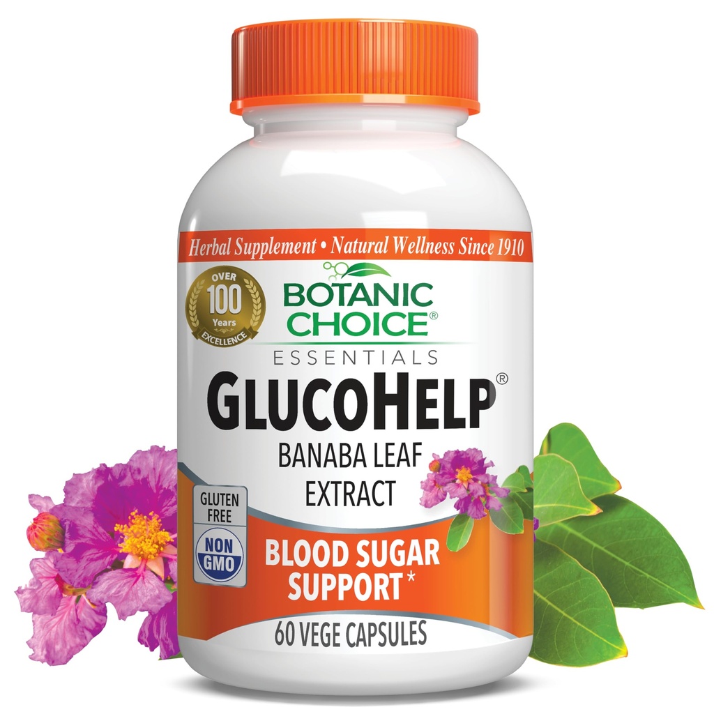 Botanische Wahl Gluco Hilfe Banaba Blatt Extrakt-Gluten kostenlos, Non-GMO für Männer und Frauen, 60 Kapseln