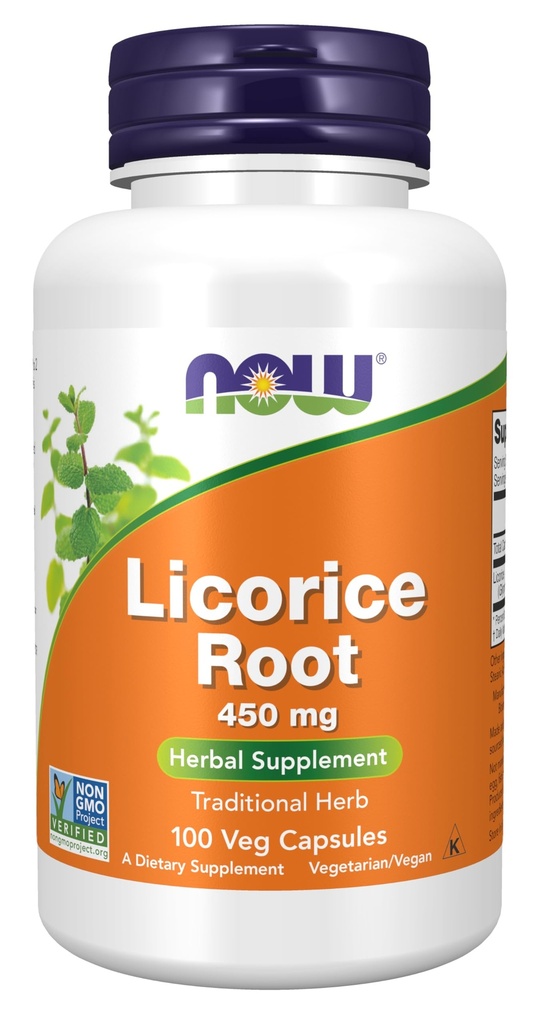 JETZT Ergänzungen, Licorice Root (Glycyrrhiza glabra) 450 mg, Kräuterergänzung, 100 Veg Kapseln