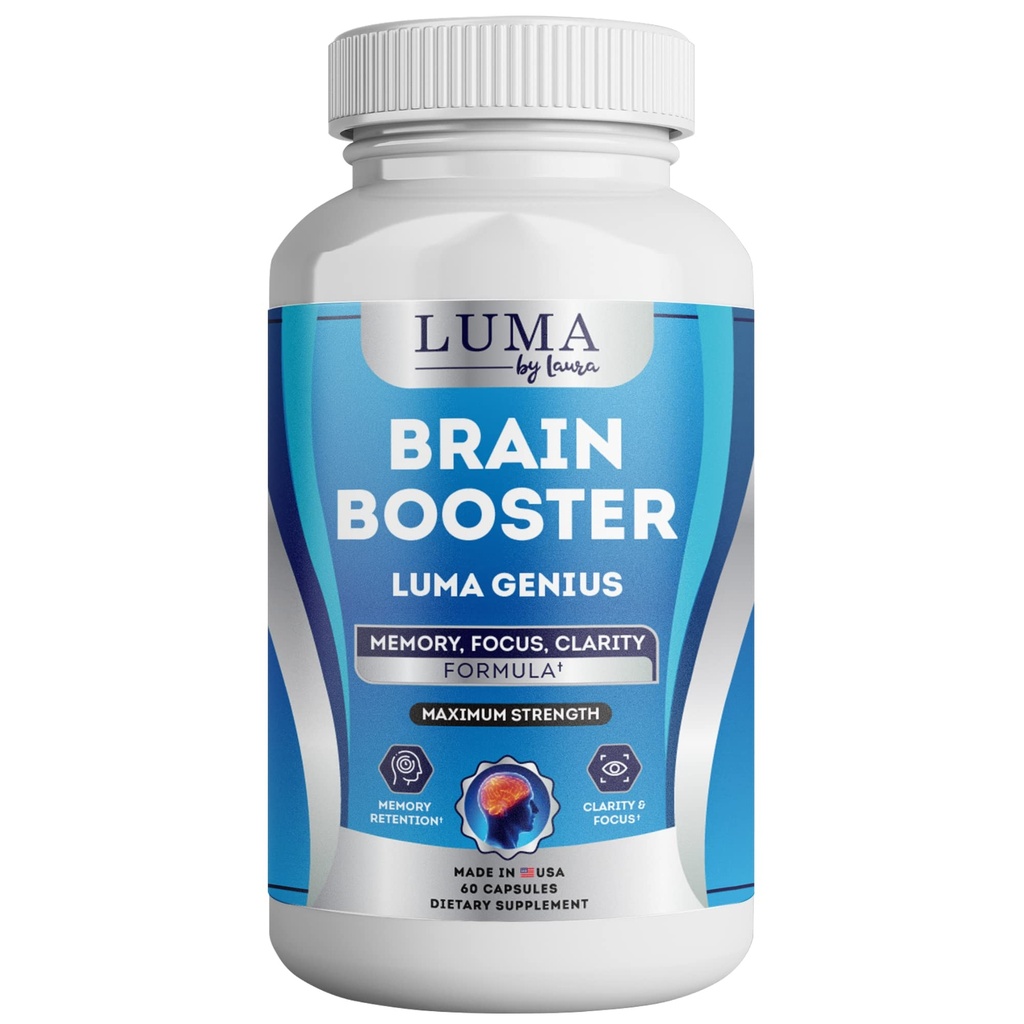 Gehirnunterstützungsergänzung für Clarity, Memory, Mood, Focus, Mental Performance - Natural Nootropic für kognitive Funktion - mit GABA und Green Tea Extract - 60 Kapseln