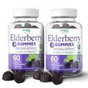 Elderberry-Gummien mit Vitamin C und Zink - Immune Booster Elderberry-Gummien für Erwachsene und Kinder - Vegan Natural Ingredients Defense Multivitamine mit Antioxidantien-Unterstützung (120 Gummi)