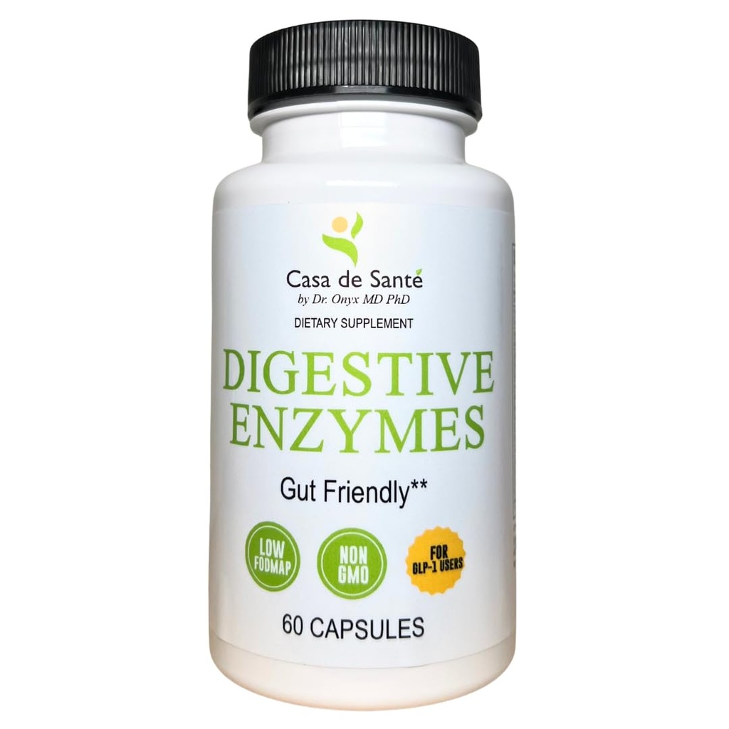 Casa de Sante FODMAP Verdauungsenzyme, No High Inulin, Keto Carnivore Intolerance Support, 18 Multi Enzym Amylase Bromelain Lipase Lactase Protease Papain Alpha galactosidase, Mehr - No GMO