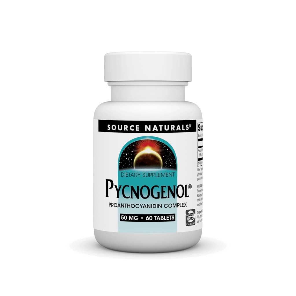 Source Naturelle Pycnogénol 50 mg Complexe Proanthocyanidine - 60 comprimés