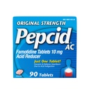Pepcid AC Original Strength Heartburn Relief Tabletten, OTC Medizin verhindert und entlastet Sodbrennen durch Säure Verdauung & Sour Stomach, 10mg Famotidinsäure Reducer, Fast-Acting, 90 ct