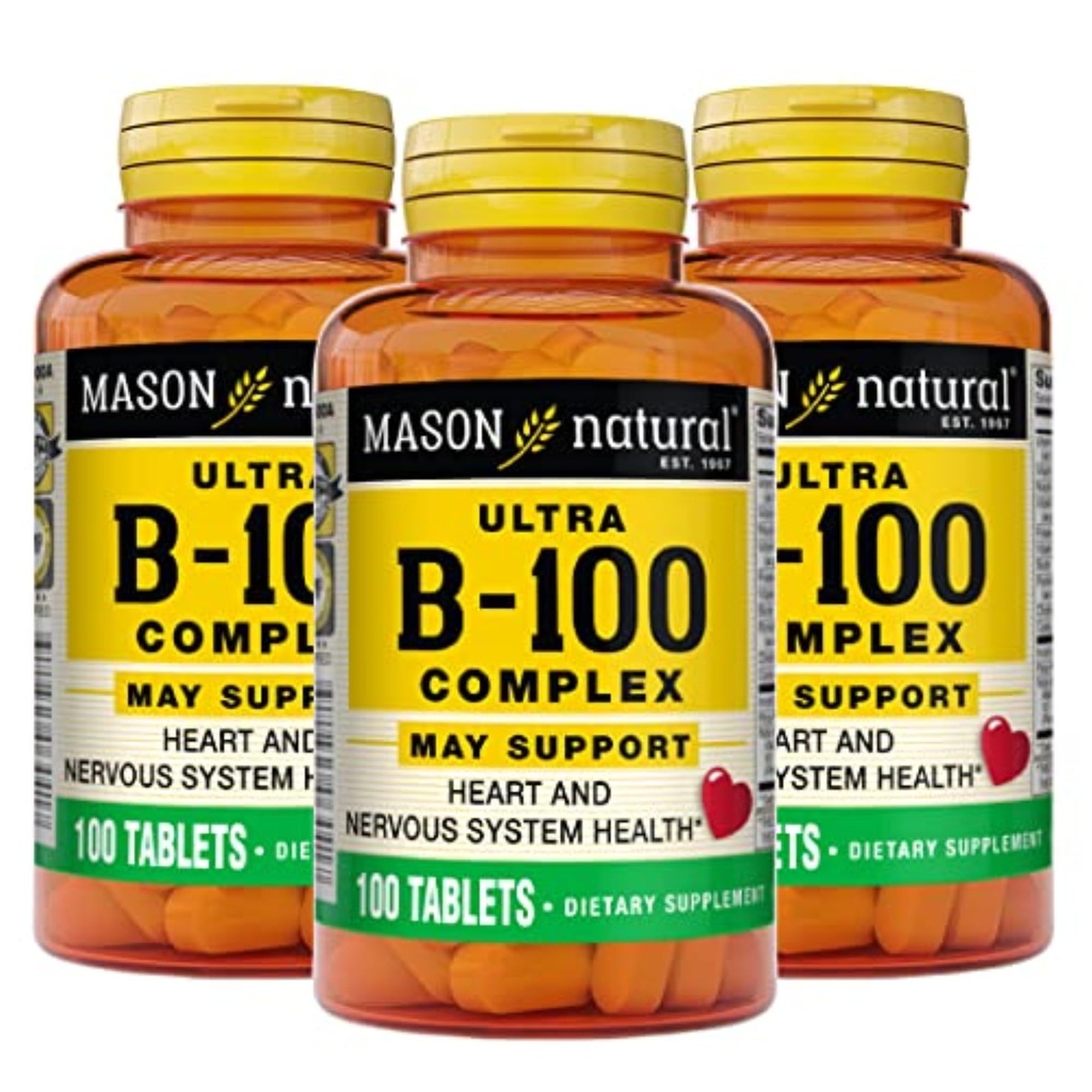 MASON NATURAL Ultra B,100 Complexe, 300, jour d'approvisionnement, pour le soutien immunitaire normal et le métabolisme énergétique, 3 Pack