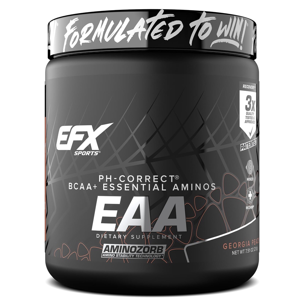 EFX Sports Training Ground EAA | Essential Amino Acids Supplement | Energy & Protein Synthesis | Pre, Intra oder Post Workout | 40 Portionen (Georgia Peach)