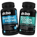 Digestive Enzymes & Colon Cleanser Detox - Supplément de digestion et pilules nettoyantes intestinales de 15 jours pour les femmes et les hommes - Laxatif naturel rapide pour le soulagement de la constipation et les suppléments de mouvement Bowel pour Gut