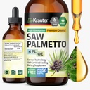 Extrait de Palmetto de scie BIO KRAUTER - Palmetto de scie végétalienne pour hommes et femmes - Soutien urinaire - Sans alcool et sans sucre - 4 Fl.Oz.