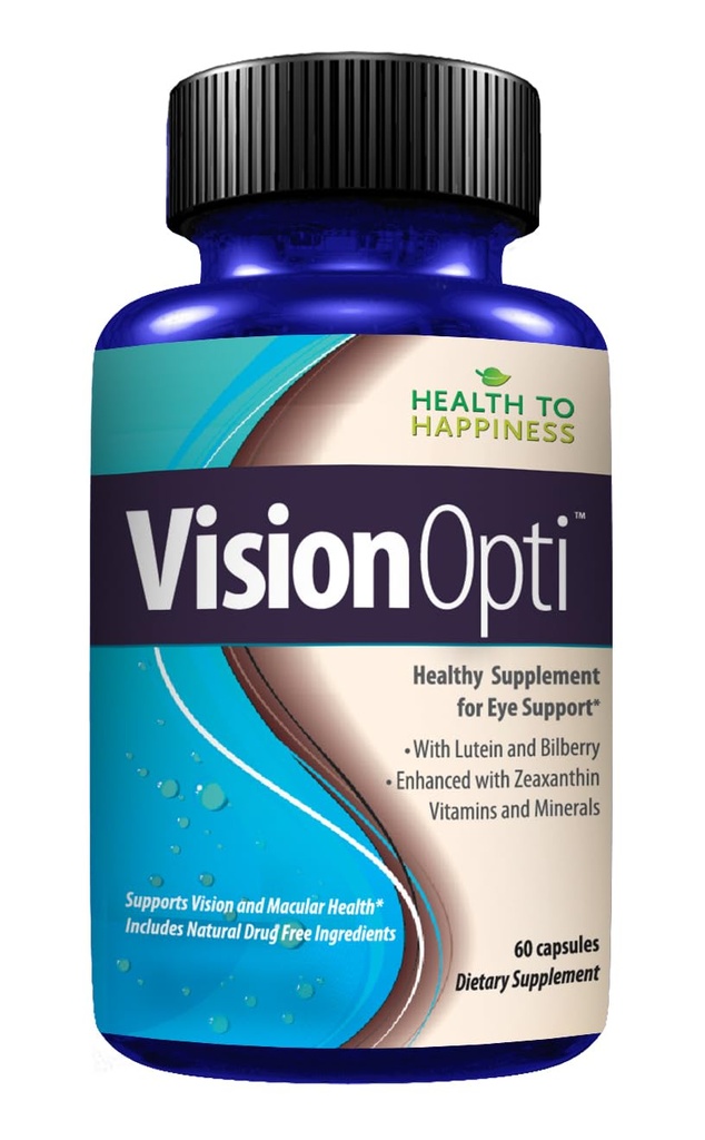 Vision Opti - Supplément santé oculaire avec Lutéine, Zeaxanthin, Sélénium, Zinc et Vitamines A et C