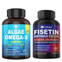 Supplément de fisétine + huile d'algue Oméga-3 végétalienne