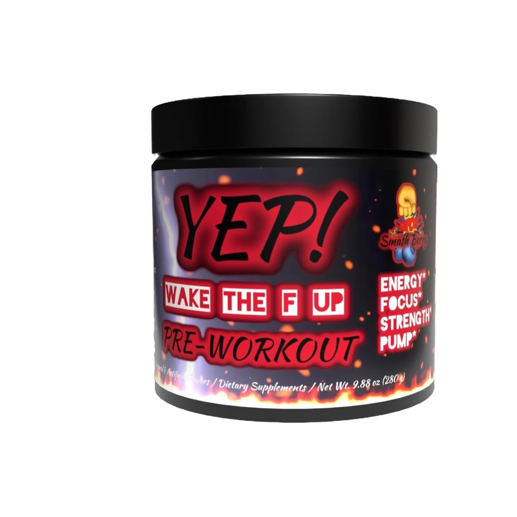 YEP Wake The Faith Up Advanced Pre Workout - Not Your Basic Preworkout with Bonus Ingredients - Customizable Dosing for Your Desired Intensity - Up to 40 Servings (Smash Berry)