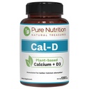 Pure Nutrition Cal D - Calcium à base de plantes avec VIT D3 K2 & Magnésium.