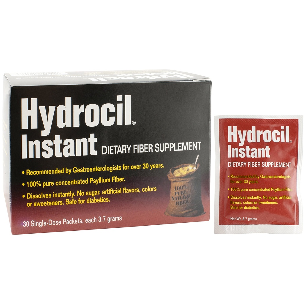 Dietary Fiber Supplement, Psyllium Husk Powder, 30 Single-Dose Packets