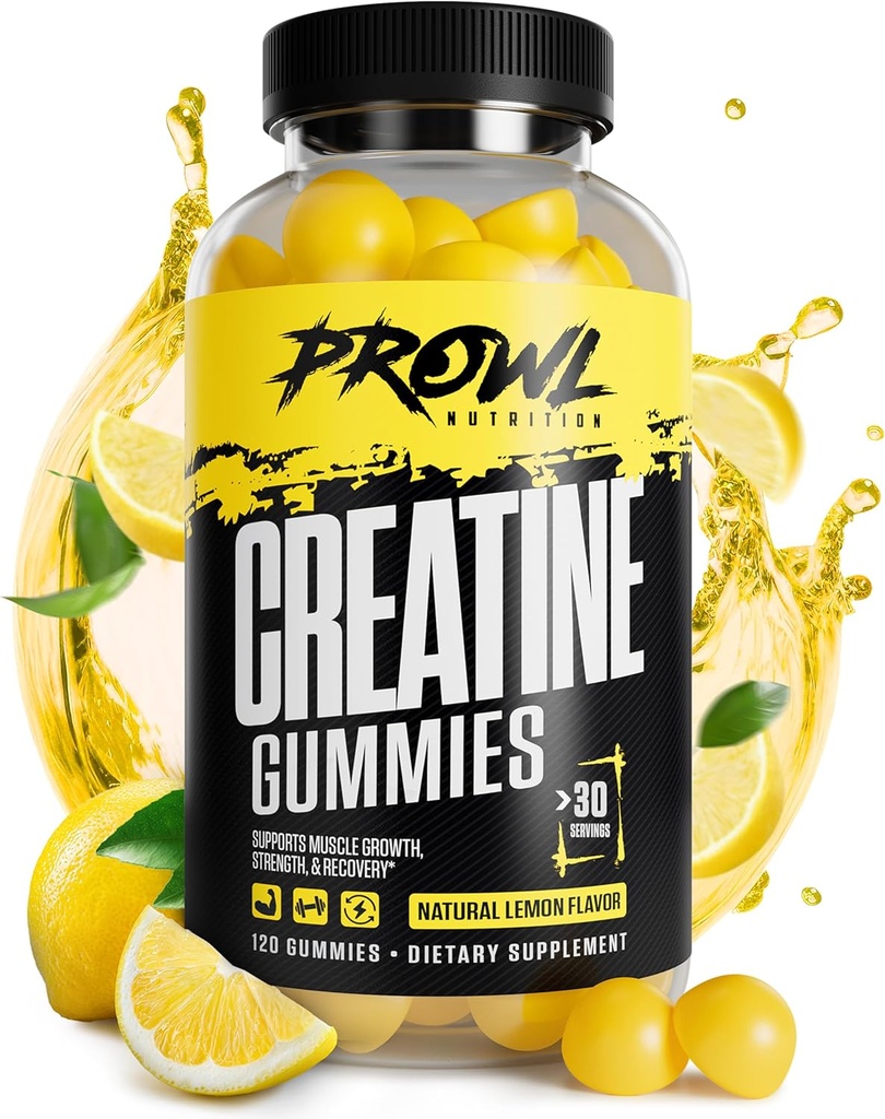 Creatine Monohydrate Gummi - Kreatine Gummis für Männer & Frauen - Muskelwachstum, Stärke, & Erholung - Vegan, Non-GMO, & Gluten-Free - Natürliche Lachse Flavor - (30 Servietten, 120 Zähler)
