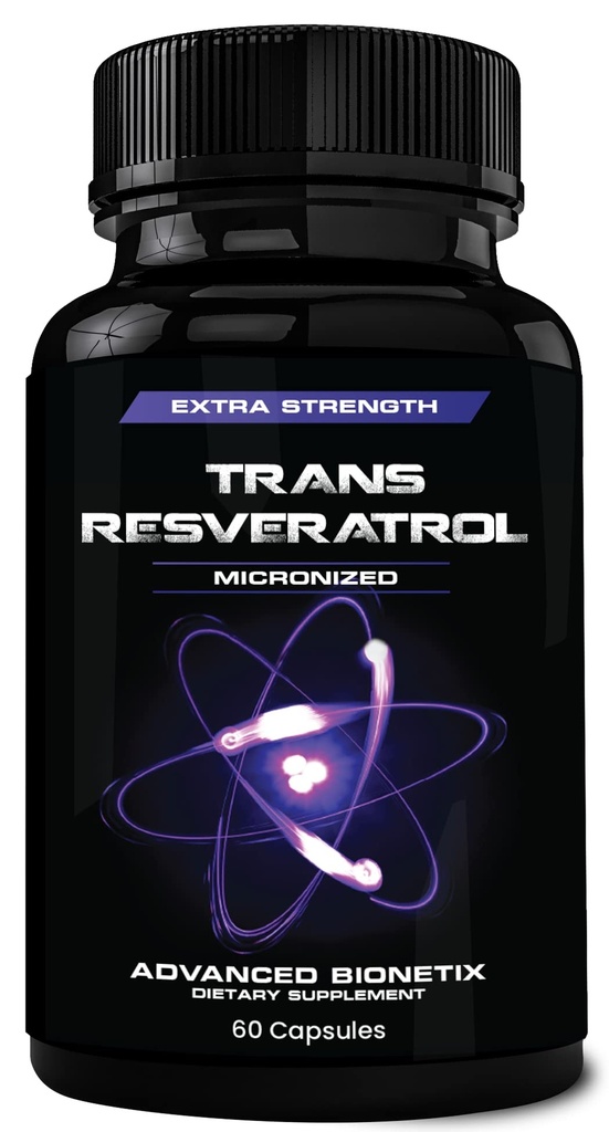 2X Potency Micronised Trans Resveratrol Supplément. 1200 mg par 2 gélules. Formule antioxydante à absorption élevée. Promotion de l'antivieillissement, du soutien cognitif et de la santé cardiaque