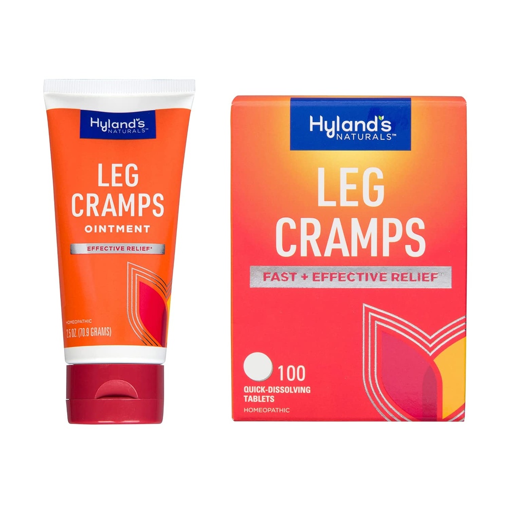 Bundle of Hyland's Leg Cramps Ointment, Arnica Pain Relief Gel, Natural Relief of Calf, Leg and Foot Cramp, 2.5 oz and Leg Cramp Tablets, 100 Count