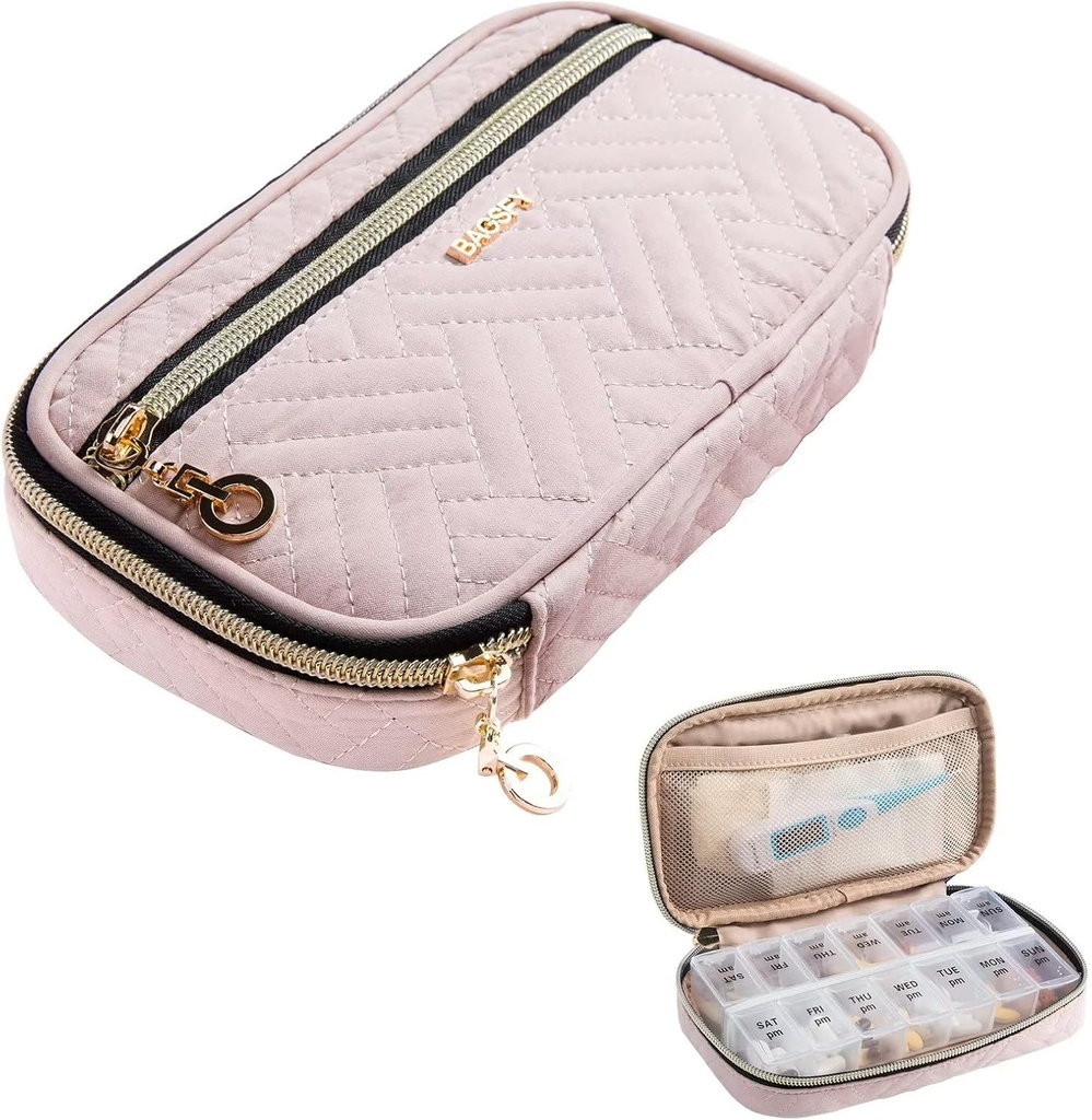 BAGSFY Pill Organizer Case 2 Mal pro Tag Wöchentliche Medizin Organizer Reise Pille Box mit abnehmbaren 7 Tage Medizin Fall Container für Fischöl, Vitamin, Ergänzung