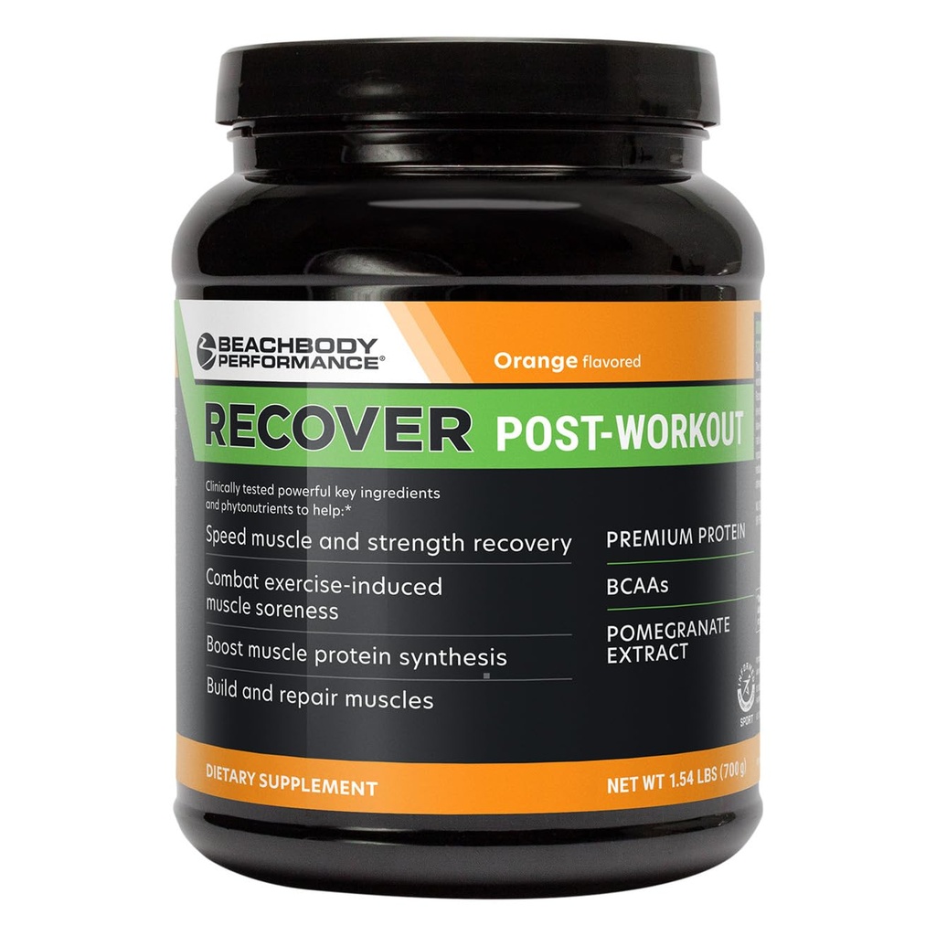 BODi Recover Whey Protein Powder Blend– Post-Workout Orange Whey Supplement for Muscle Recovery with 20g Protein, BCAAs, Pomegranate Extract - Fast Recovery - 20 Serving Tub