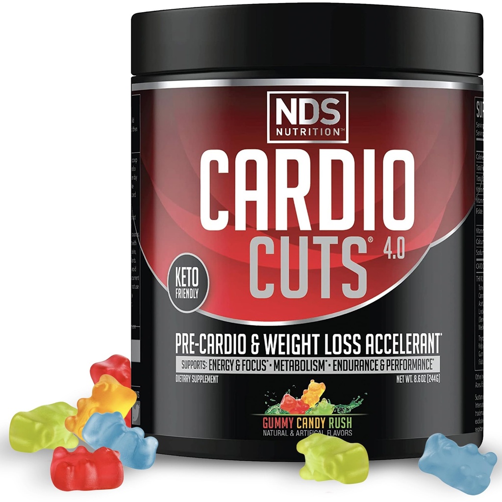 NDS Nutrition Cardio coupes 4.0, 20 portions (paquet de 1), Gummy Candy Rush