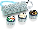 Zannaki Metall Bling Pille Organizer, Reisen Wasserdichte Wöchentliche Pille Box, Tragbare große Aluminiumlegierung Pille Case Container, BPA Kostenlose 7 Tage tägliche Medizin Organizer Halter für Vitamin,Fish Oil, Ergänzung