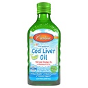 Carlson - Kid's Cod Liver Oil, 550 mg Omega-3s, Plus Vitamine A und D3, Liquid Fish Oil, Wild Caught Norwegian Arctic Cod, Sustainable Sourced Nordic Fish Oil, Green Apple, 250 mL (8.4 Fl Oz)