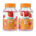 Lebendige Zink 50mg + Vitamin D 5000 IU, Gummies Bundle - Große Verkostung, Vitamin-Ergänzung, Glutenfrei, GMO frei, Kaugummi