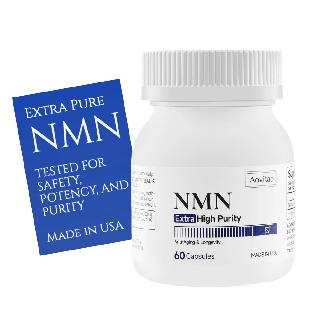 NMN Supplement 500mg Ultra Pure 99.8% | Stabilized Form | Supports NAD+ Production, Cellular Health & Healthy Aging | 60 Capsules