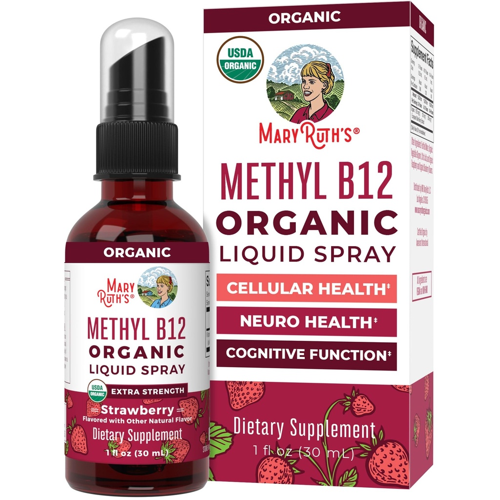 MaryRuth Organics Vitamine B12 Liquid Spray de Végétalien, Non-OGM, Sans gluten.