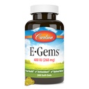 Carlson - E-Gems, 400 UI, Santé cardiovasculaire et bien-être optimal, Antioxydant, 200 gels mous