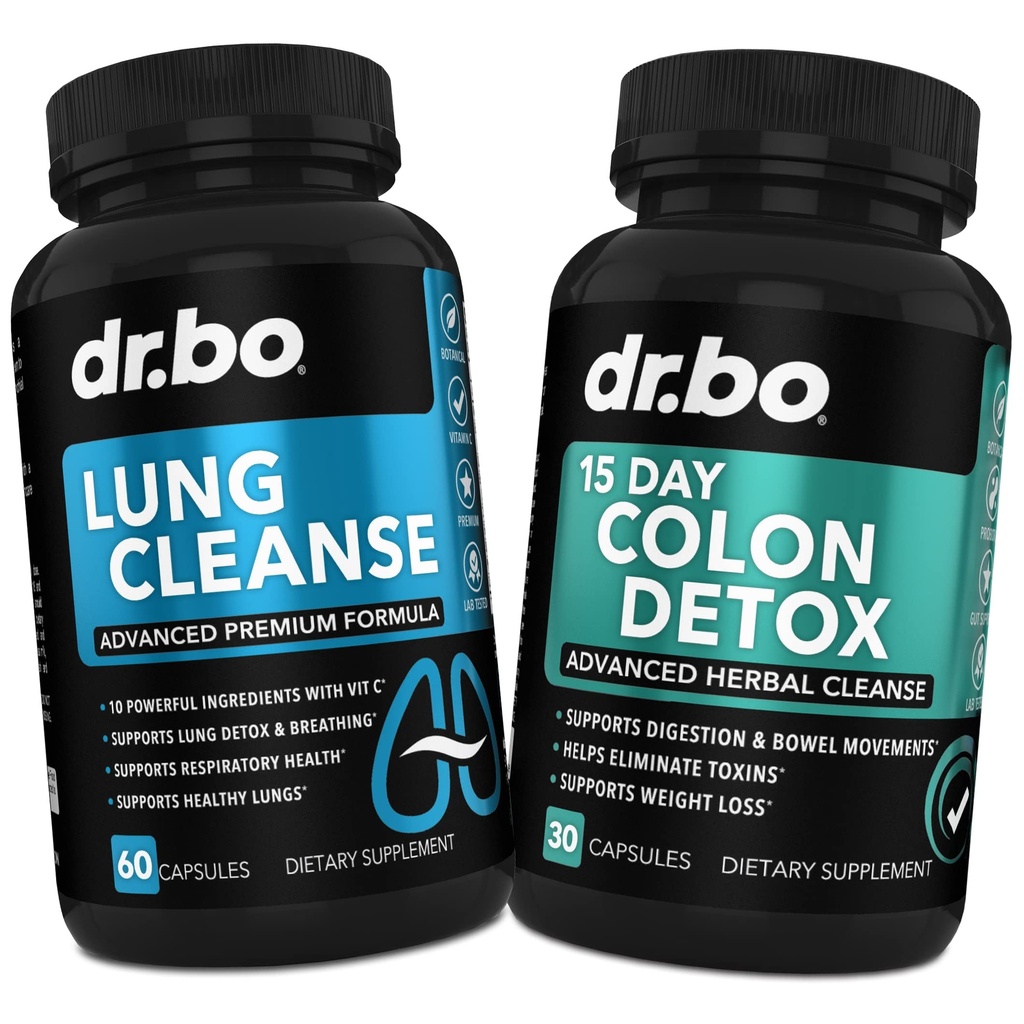 DR. BO Lung Cleanse & Colon Detox - Herbal Formulas to Support Respiratory Health & Bowel Movements
