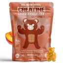 Creatine Monohydrate Gummie für Männer & Frauen | 5000mg Creatine Gummis pro Servieren | Zucker, Gluten Free & Halal | Pack von 90 für Pre Workout & Muskel Erholung | Peach Flavor