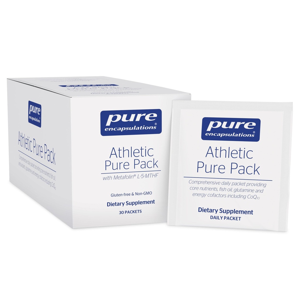 Encapsulations pures Pure Pack athlétique Pack complet quotidien fournissant des éléments nutritifs de base, de l'huile de poisson, des antioxydants, de la glutamine et des cofacteurs de l'énergie, y compris CoQ10 et Kre-Alkalyn
